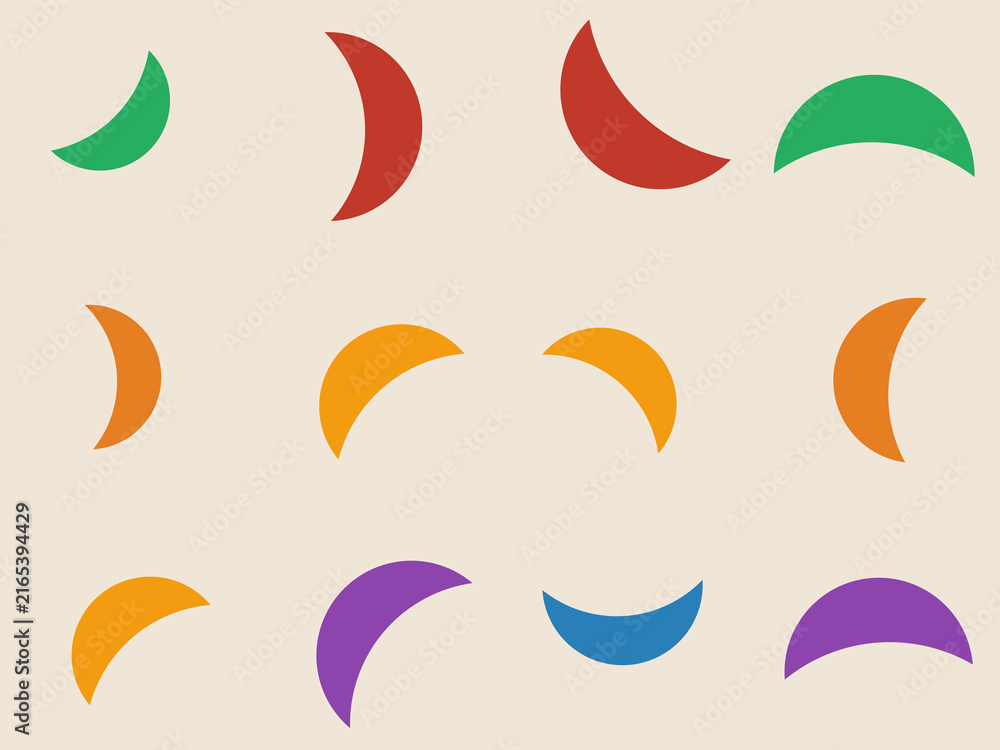Naklejka premium Bold Rotated Crescents Modern Abstract Background