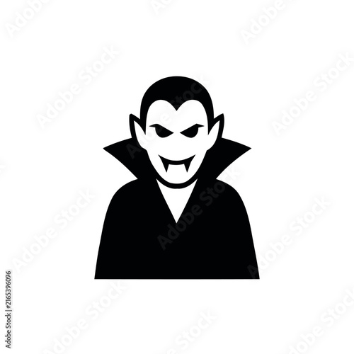 Bild auf Leinwand Dracula Vampire Silhouette Vector Halloween Horror Character with CloakDracula V