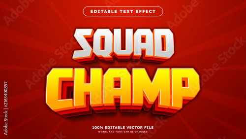 Fotografie Champion editable text effect template with abstract style use for business bran