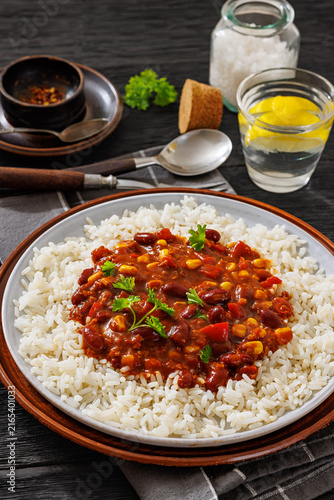 Picadillo Vegetariano con Frijoles on a plate