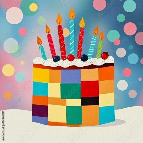 birthday cake with candles