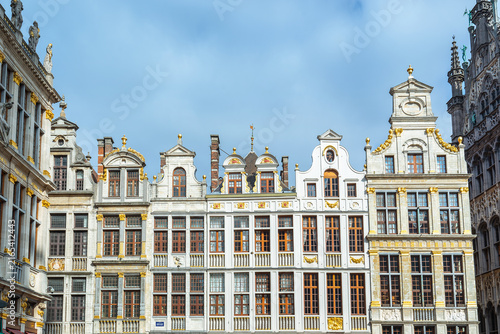 Quadro su tela Baroque Guild houses facades on the Grand-Place (Grote Markt) of Brussels, Belgi