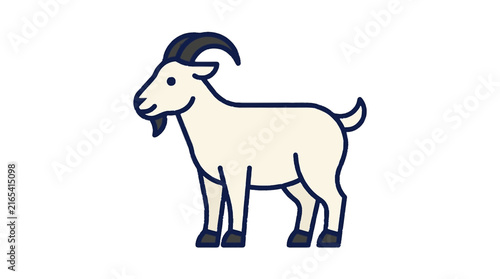 Goat flat vector illustration icon