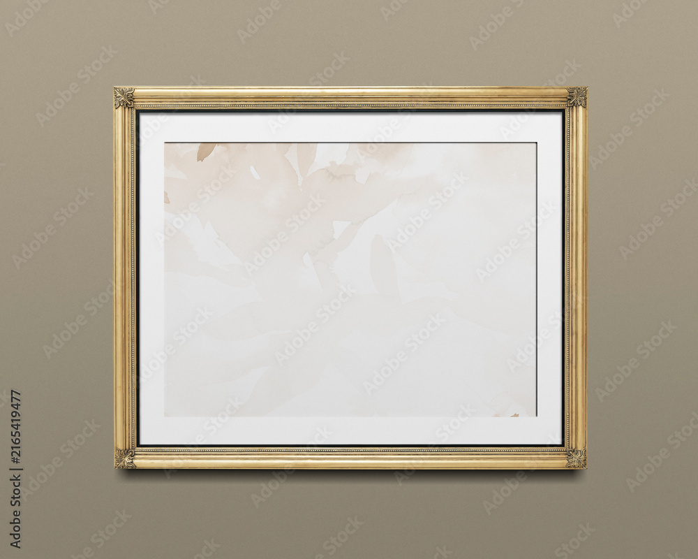 Naklejka premium Gold picture frame, home decor