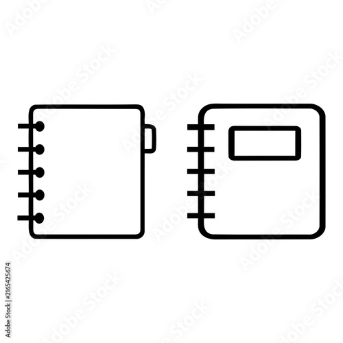 Foto Minimalist spiral notebook line icon set for organizing office tasks, creative s