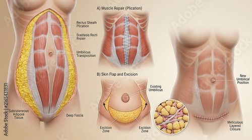 Transparent Abdominoplasty with Diastasis Recti Repair and Umbilicus Transposition
