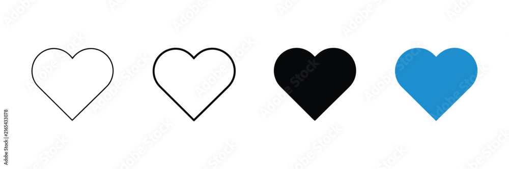 Obraz premium Heart icon, love symbol, simple pictogram, like, favorite, romance, care, health, relationship, emotion, social media reaction, affection, appreciation, vector design, EPS.