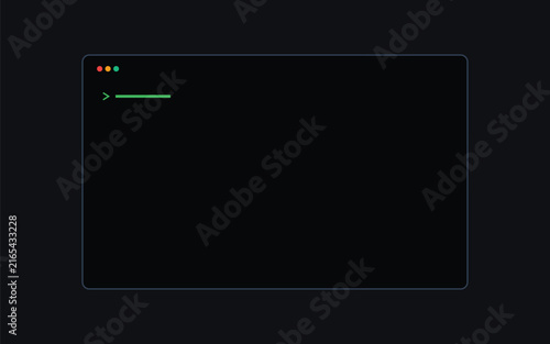 Obraz na płótnie A command line interface in a dark themed terminal window for executing commands and coding.
