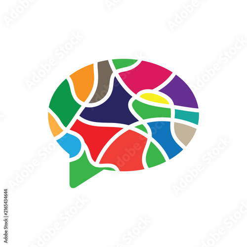 Abstract Stained Glass Speech Bubble Graphic