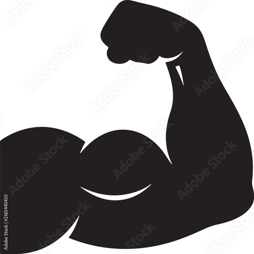Konstfotografi Black silhouette of a flexing muscular arm with a clenched fist, showing biceps