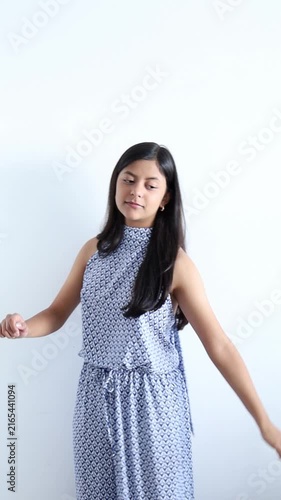 Teenage Girl Dancing Freely with Joyful Energetic Expression