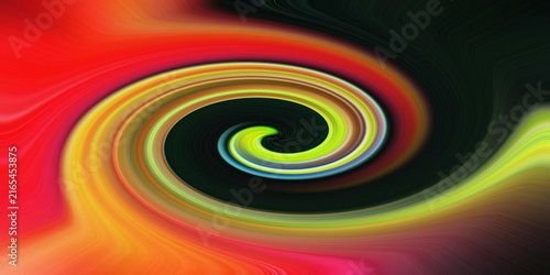 Quadro su tela Swirling vortex design with black green red hues for artistic backgrounds