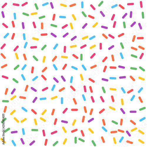 Colorful sugar sprinkles pattern for birthday cakes