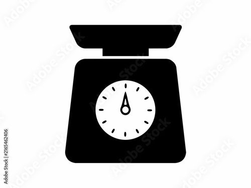Black scales weight icon in a simple flat silhouette style.