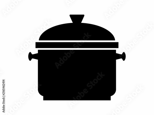 Black pan icon in a simple flat silhouette style.