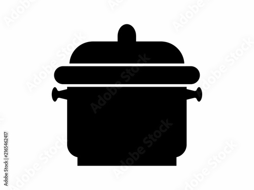 Black pan icon in a simple flat silhouette style.