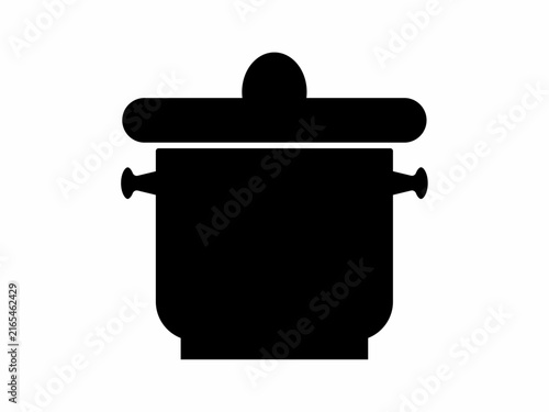Black pan icon in a simple flat silhouette style.