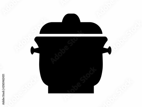 Black pan icon in a simple flat silhouette style.