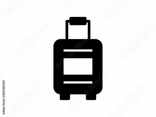 Black suitcase icon in a simple flat silhouette style.
