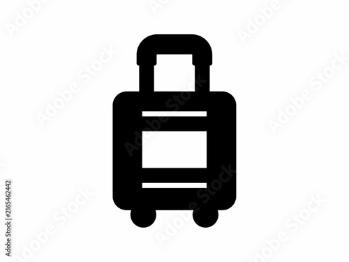 Black suitcase icon in a simple flat silhouette style.
