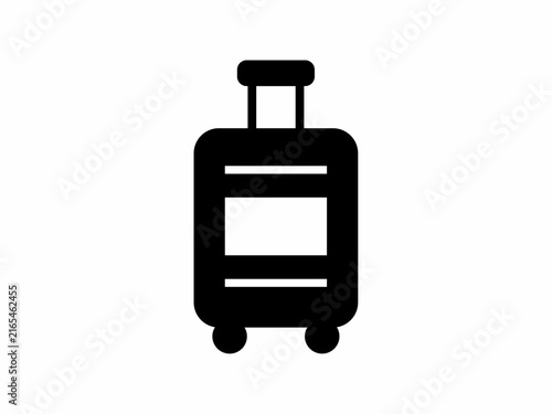 Black suitcase icon in a simple flat silhouette style.