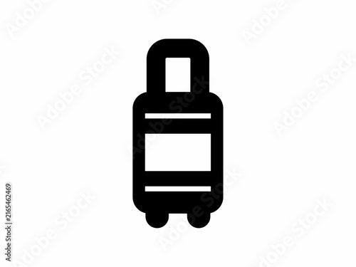 Black suitcase icon in a simple flat silhouette style.