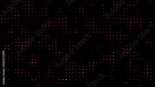Abstract moving glowing red dots matrix grid background loop motion graphics