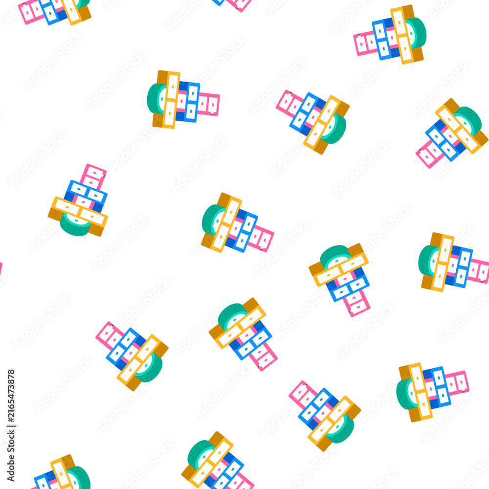 Fototapeta premium street games isometric seamless pattern. street games sign illustration