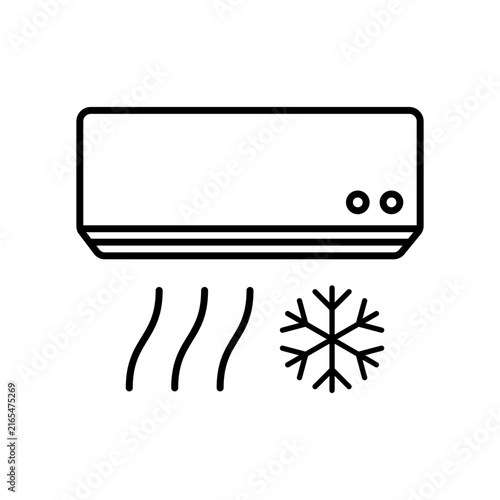 冷気を放出するエアコンのアイコン