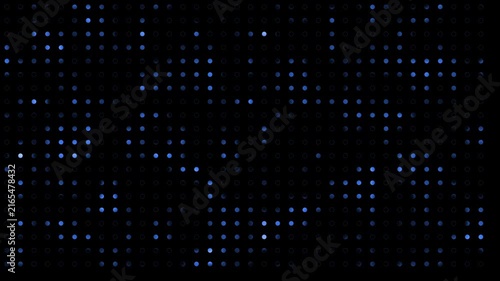 Abstract moving glowing blue dots matrix grid background loop motion graphics