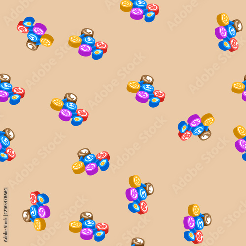 Bild auf Leinwand origin of life unsolved mystery isometric seamless pattern