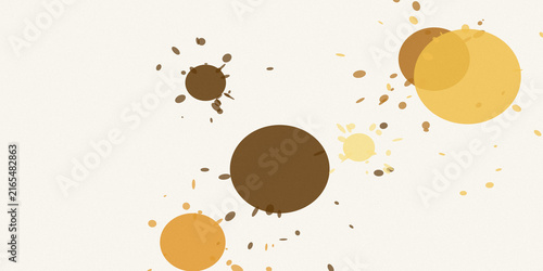 Obraz na płótnie Organic ink blot splashes in warm brown and yellow on white background