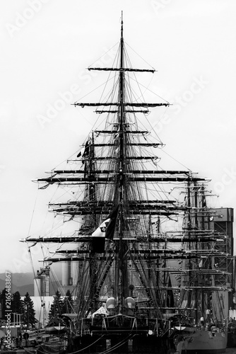 Abstracted view of sail ships masts