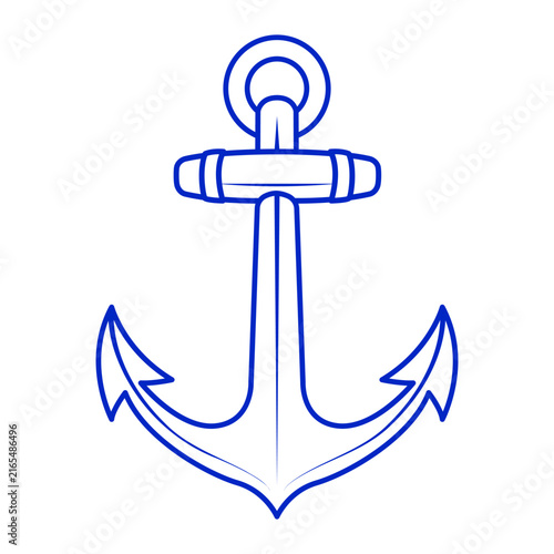 classic nautical anchor line art icon clip art