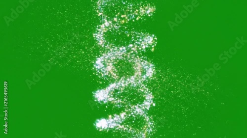 Magic sparkle burst with glowing gold and white particles on green screen