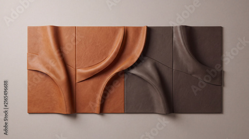 Abstract Olive Brown Leather Fold Background