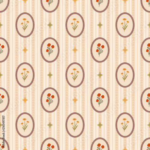 vintage cute floral seamless pattern