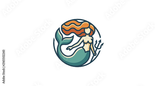 Mermaid flat vector illustration