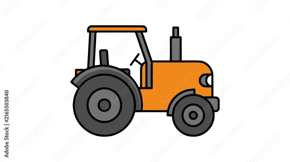 Naklejka premium Tractor icon flat design