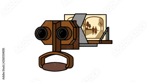 Vintage stereoscope viewer illus...