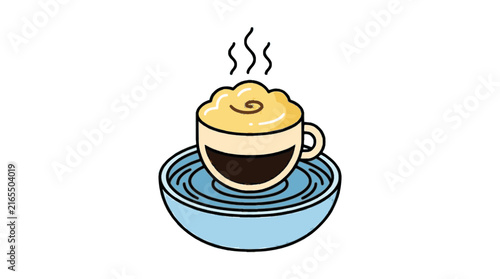 Vietnamese egg coffee illustration