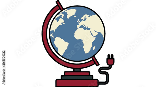 Vintage globe lamp illustration
