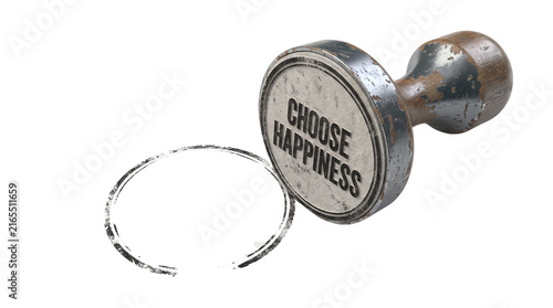 Choose Happiness Stamp and Ink Impression.