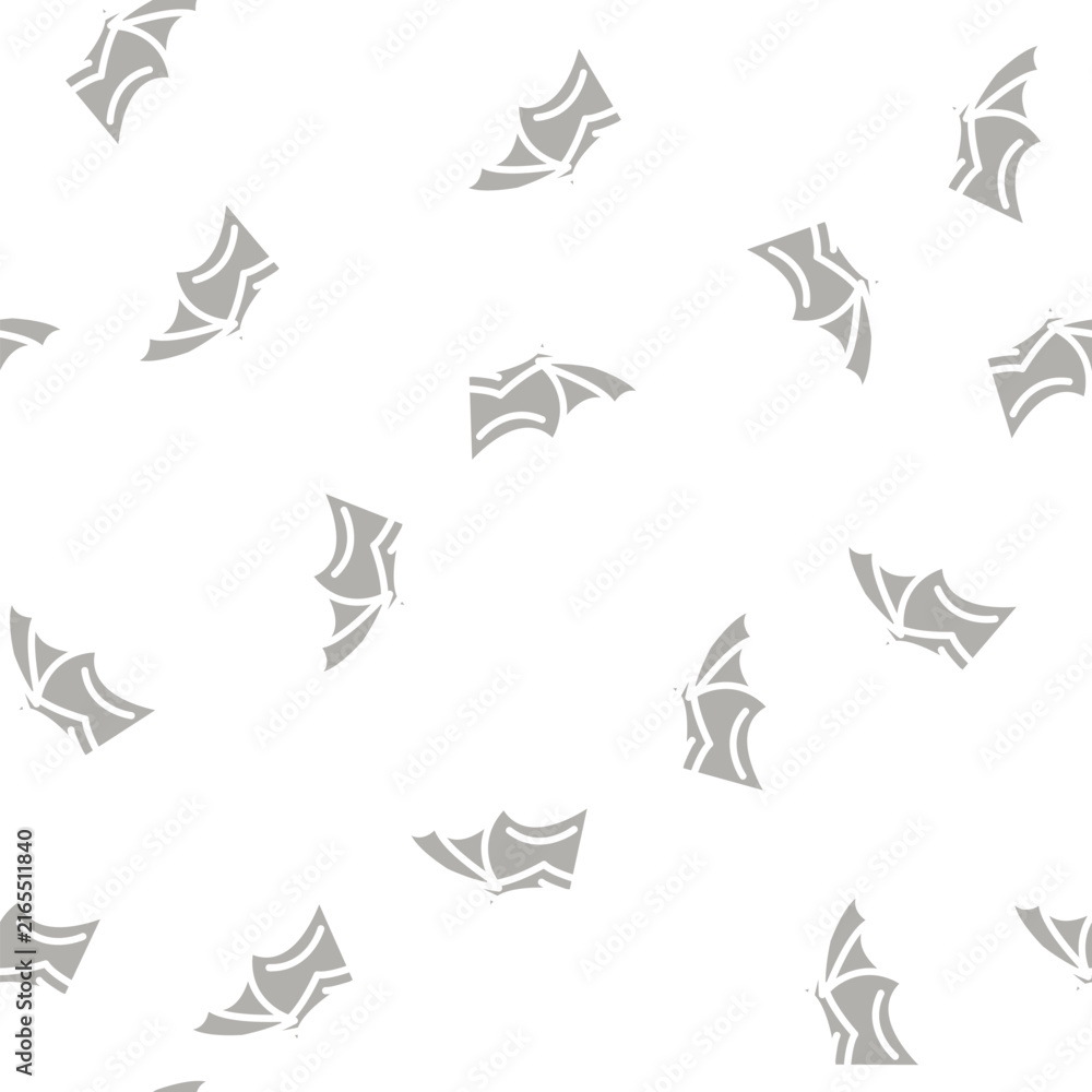 Fototapeta premium gargoyle wing glyph vector seamless pattern. gargoyle wing thin illustration