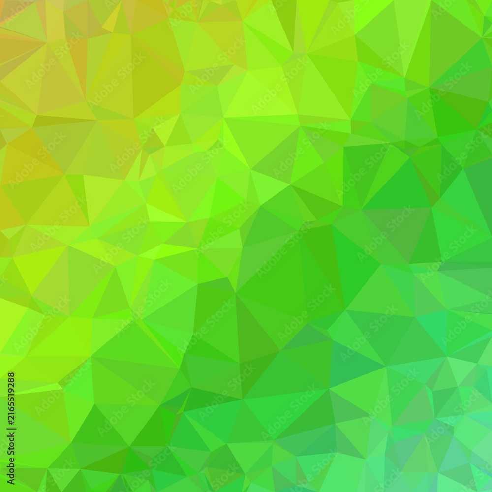 Obraz premium Abstract geometric background with vibrant green yellow gradient, low poly triangular pattern for modern digital art and graphic design texture.