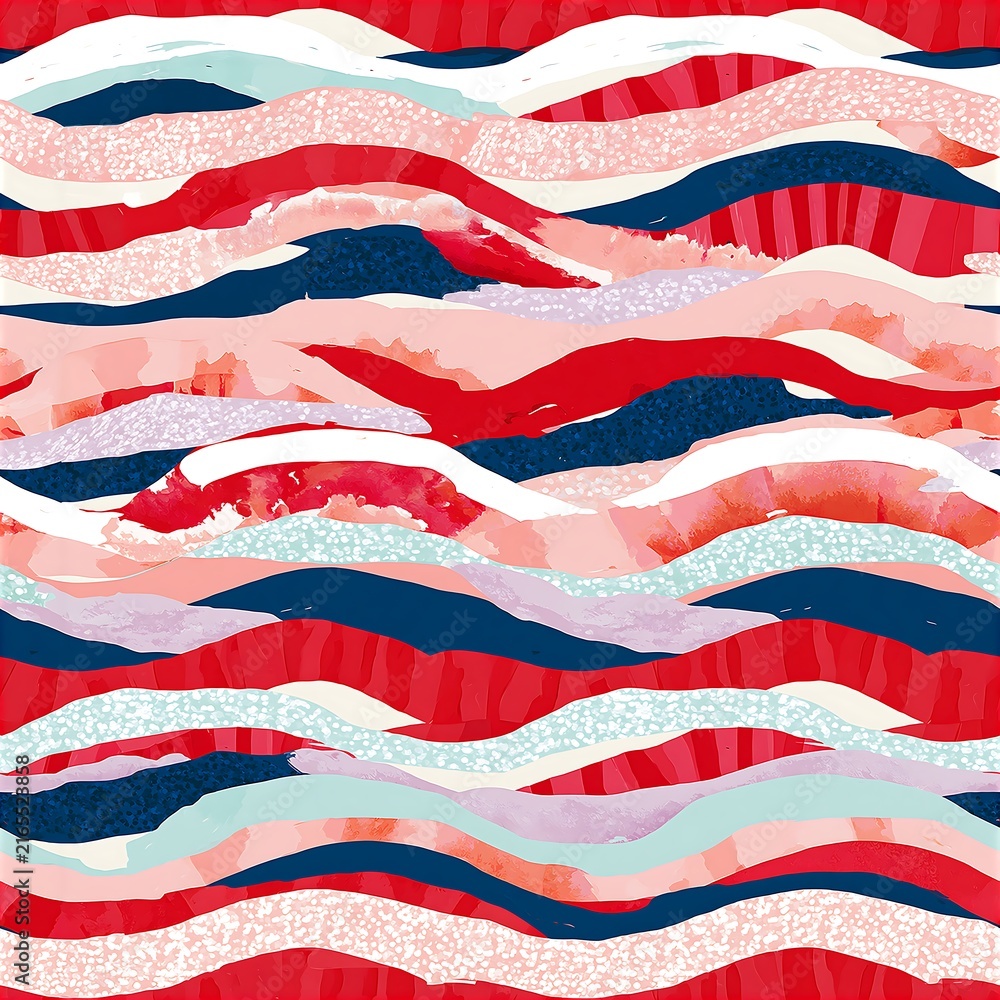 Fototapeta premium Colorful abstract wavy seamless pattern with various hues