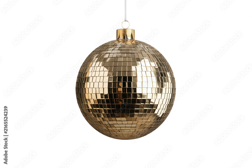 Obraz premium Golden mirrored mosaic sphere hanging ornament