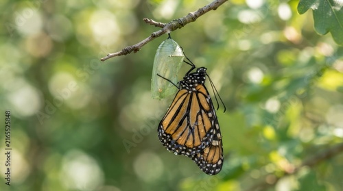 Monarch butterfly emerging