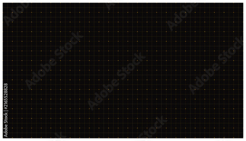 Dark luxury black grid background with golden yellow dots and lines for high end data visualization and futuristic interface design.