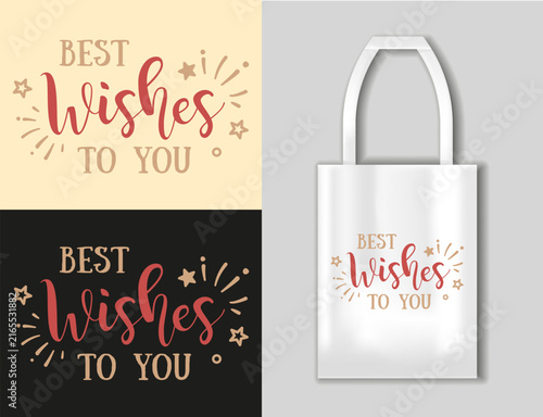 Best Wishes to You hand lettering with stars and playful decorative accents. Cheerful vector design for holiday cards, New Year greetings, tote bags, gifts, posters, packaging and seasonal prints.
